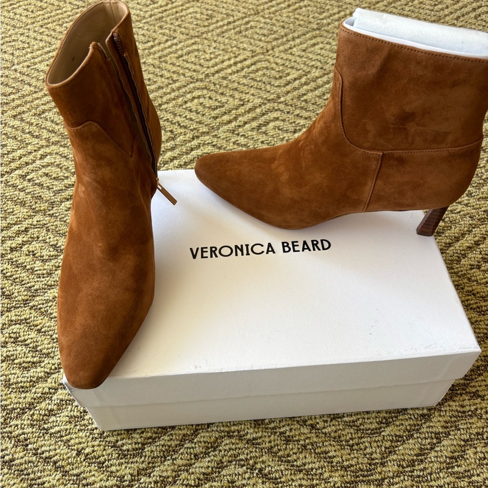 Veronica Beard Kelby Suede Ankle Boots color Hazelwood - Picture 10 of 10